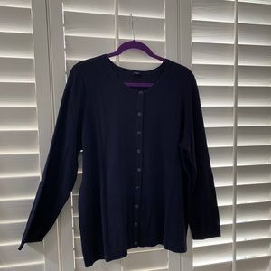 Talbots dark navy 2x petite cardigan EUC